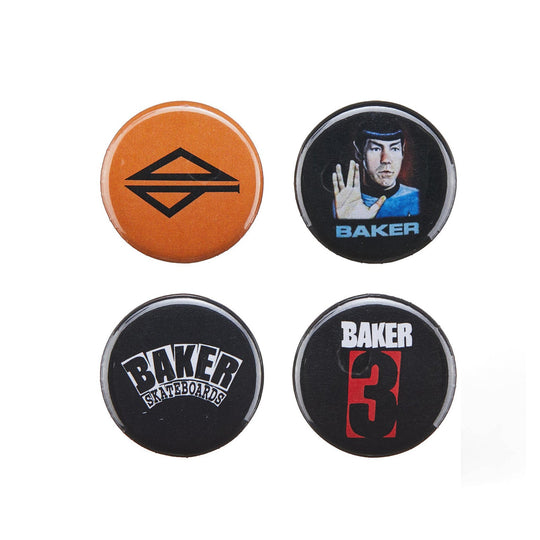 Baker Skateboards Button Pin Badge Set - 4 Pack