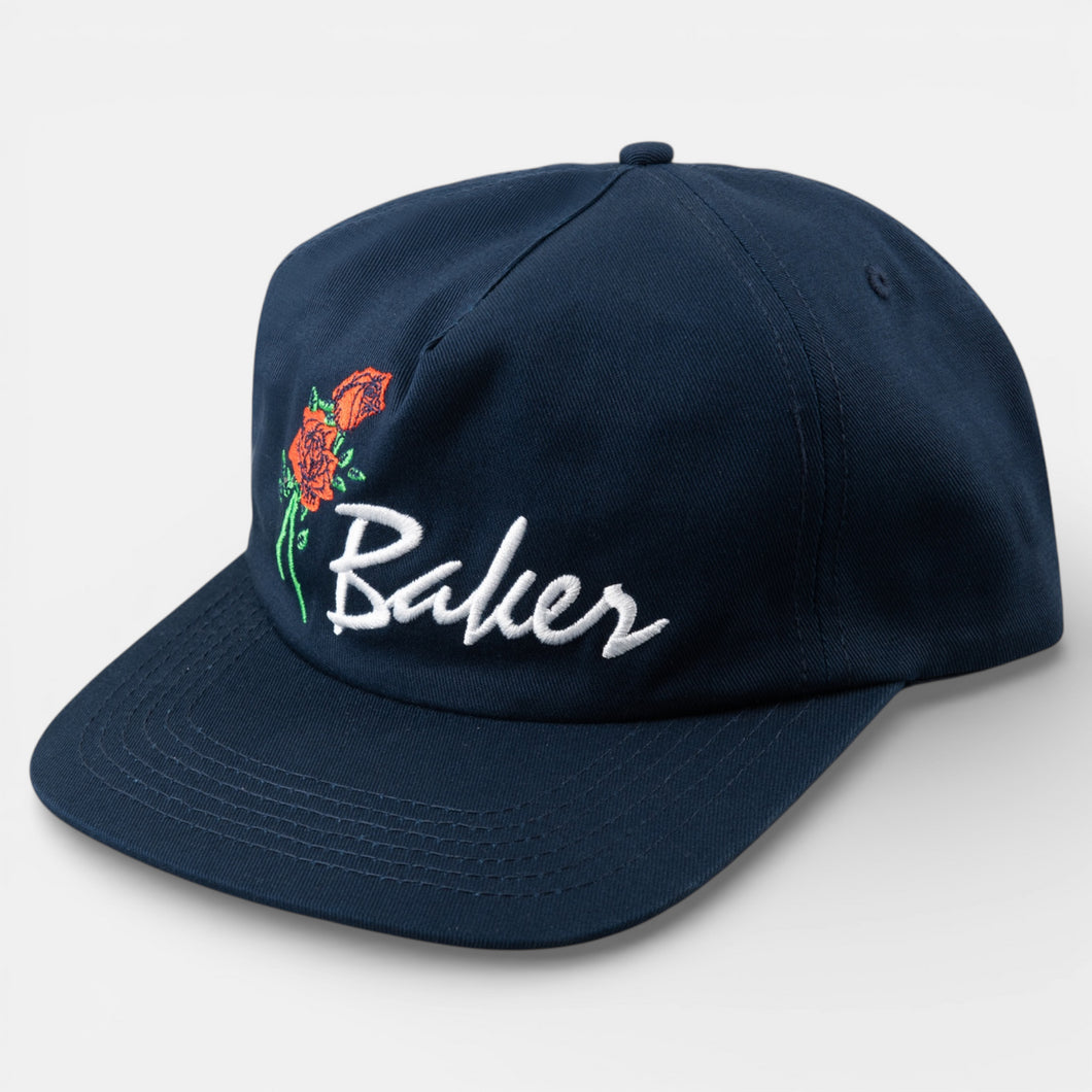 Baker Skateboards Roses 5 Panel Cap - Navy