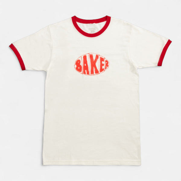 Baker Skateboards Sprayed Oval Ringer Tee  - White/Red