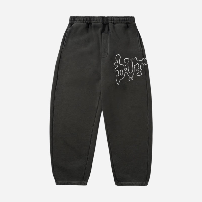 Butter Goods Blotch Fleece Pants - Washed Black