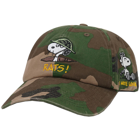 Butter Goods X Peanuts Rats 6 Panel Cap - Washed Camo