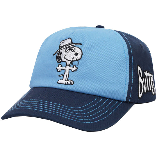 Butter Goods X Peanuts Spike 5 Panel Cap - Navy / Light Blue