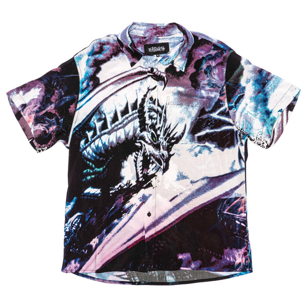 Deathwish Inferno Rayon Button Up Shirt - All Over Print