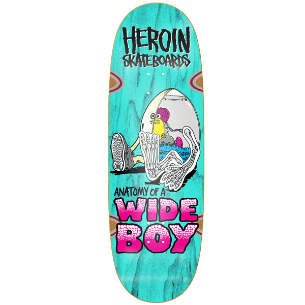 Heroin Skateboards Anatomy of a Wide Boy Skateboard Deck - 10.4 (Assorted Colour Stains)