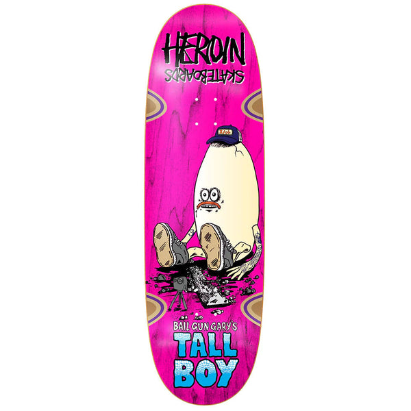 Heroin Skateboards Bail Gun Gary's Tall Boy Deck - 10.25 (Pink Stain)