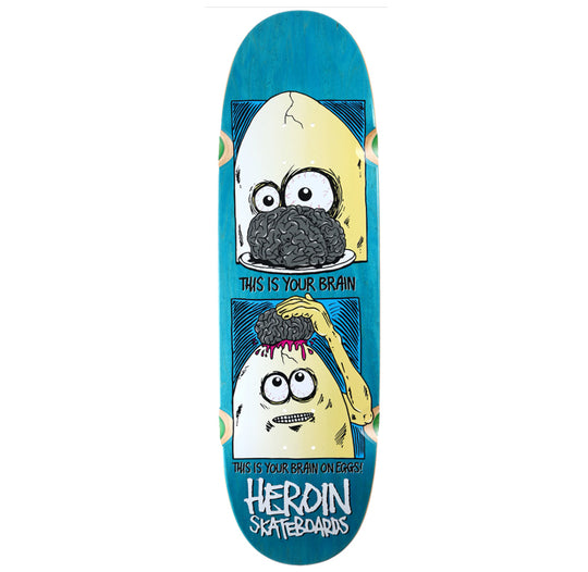 Heroin Skateboards Brain On Eggs Deck - 9.5 (Blue Stain)