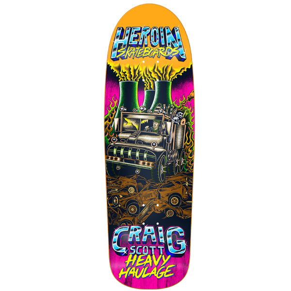 Heroin Skateboards Craig Heavy Haulage Skateboard Deck - 9.5 (Assorted Colour Stains)
