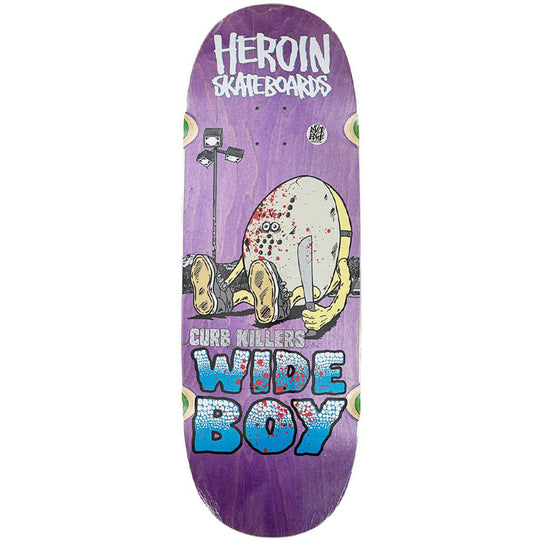 Heroin Skateboards Curb Killer Wide Boy Skateboard Deck - 10.75 (Purple Stain)
