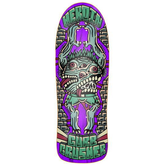 Heroin Skateboards Curb Crusher XL x Crawe Skateboard Deck - 10.25