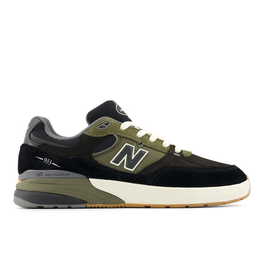 New Balance Numeric 933 Andrew Reynolds Skateboard Shoes - Black / Dark Olivine