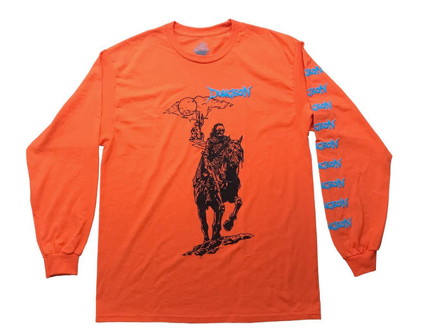 Dungeon Knight Castle Long Sleeve T-Shirt - Orange