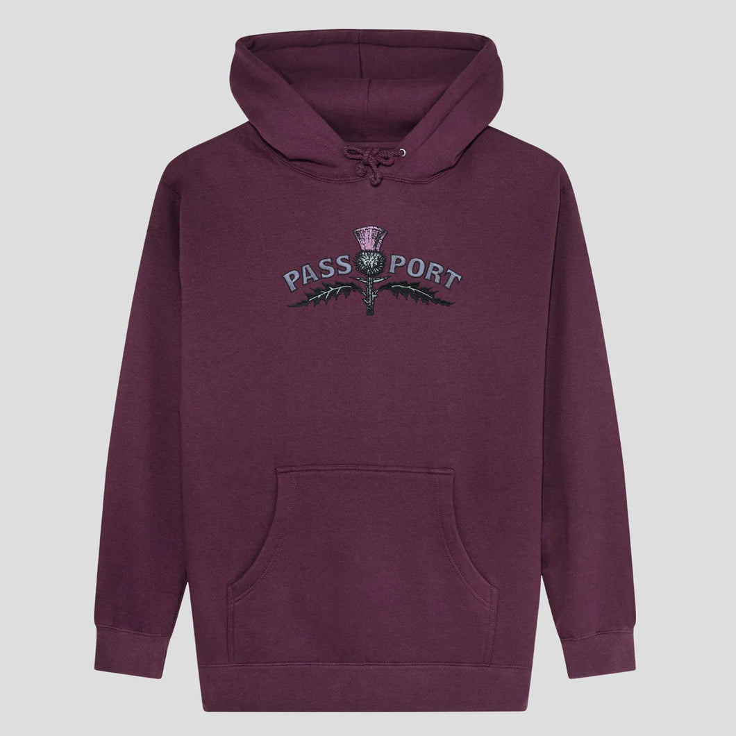 Pass~Port Thistle Embroidery Hoodie - Berry
