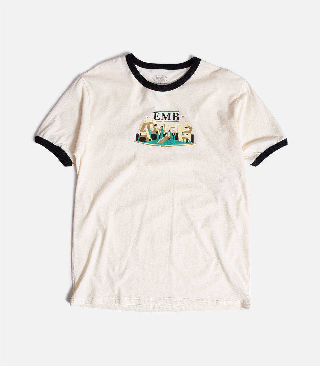Real EMB Ringer T-Shirt - Natural / Black