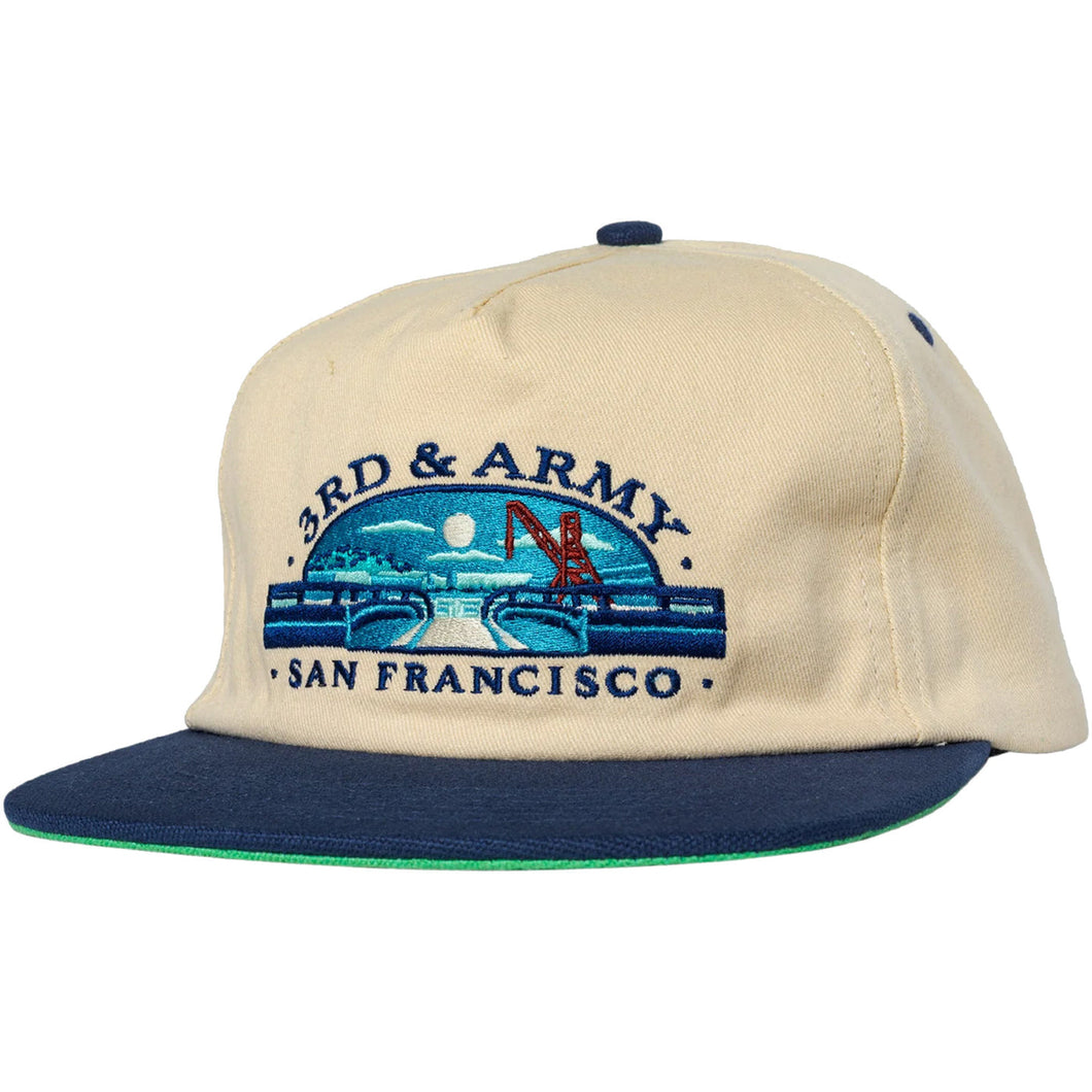 Real Skateboards 3rd & Army Snapback Cap - Natural/Navy