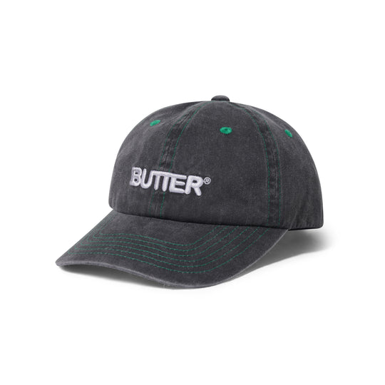 Butter Goods - Rounded Logo 6 Panel Cap - Washed Black