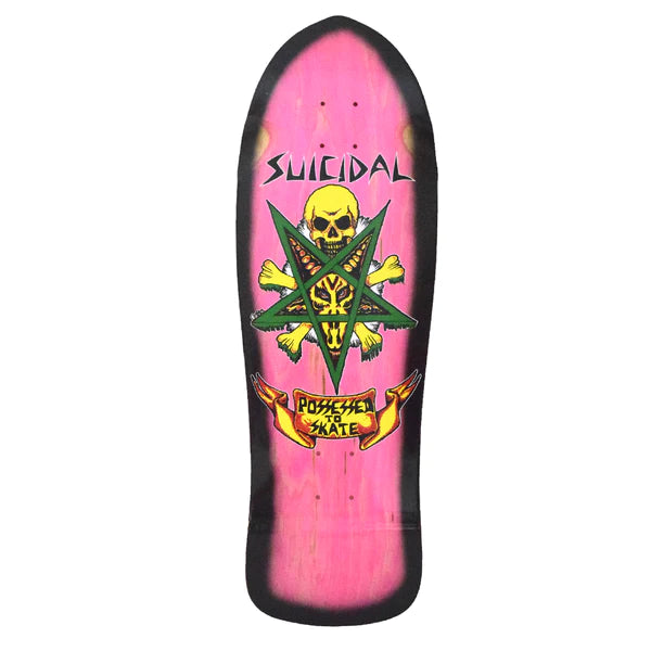 Suicidal Skates Possessed To Skate Skateboard Deck Pink Stain/Black Fade - 10.125 x 30.825
