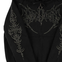 Welcome Skateboards Grapple Cropped Pigment-Dyed Zip Hoodie Wth Studs (Black)