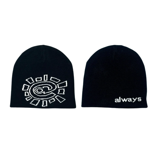 Always Do What You Should Do Reversible @sun Skull Beanie - Black