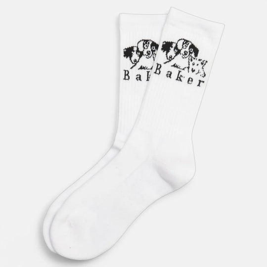 Baker Where My Dogs At Socks - White