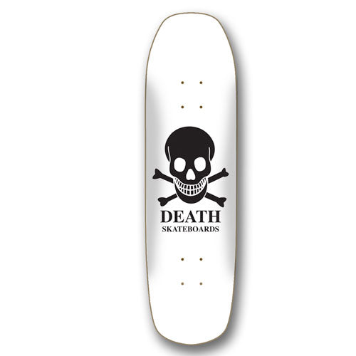 Death Skateboards OG Skull Square Nose Pool Shape Skateboard Deck - White/Black - 9.0