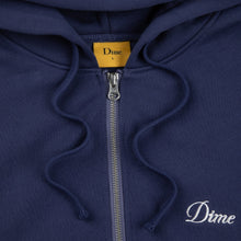 Dime MTL Cursive Zip Hoodie - Night Blue
