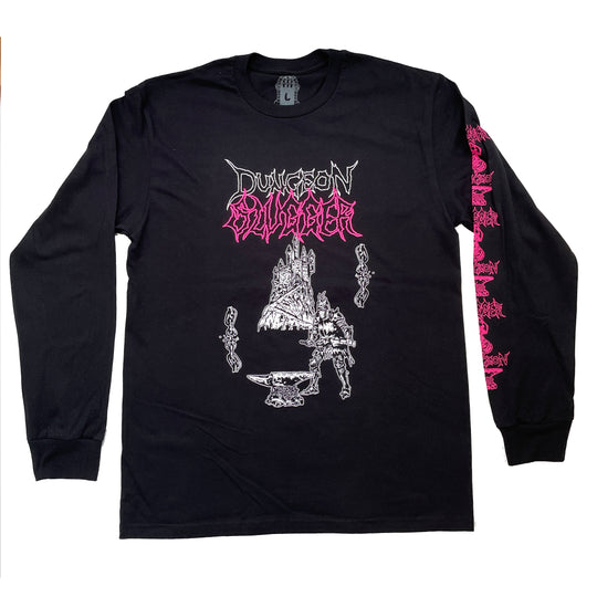 Dungeon X Slugger Castle Anvil Long Sleeve T-Shirt - Black