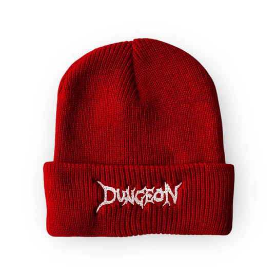 Dungeon Logo Beanie - Red / Glow In The Dark