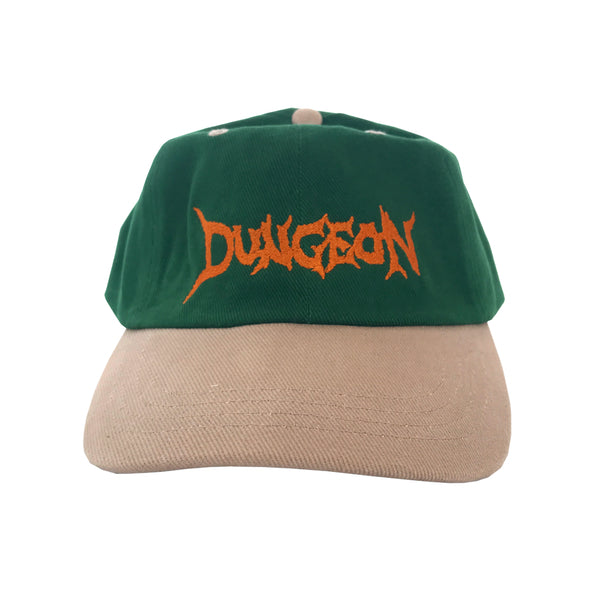 Dungeon Logo Brushed Cotton Cap - Green / Taupe