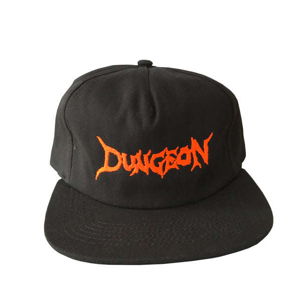 Dungeon Logo Cap Organic Cotton - Black / Neon Orange