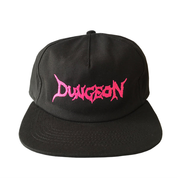 Dungeon Logo Cap Organic Cotton - Black / Neon Pink