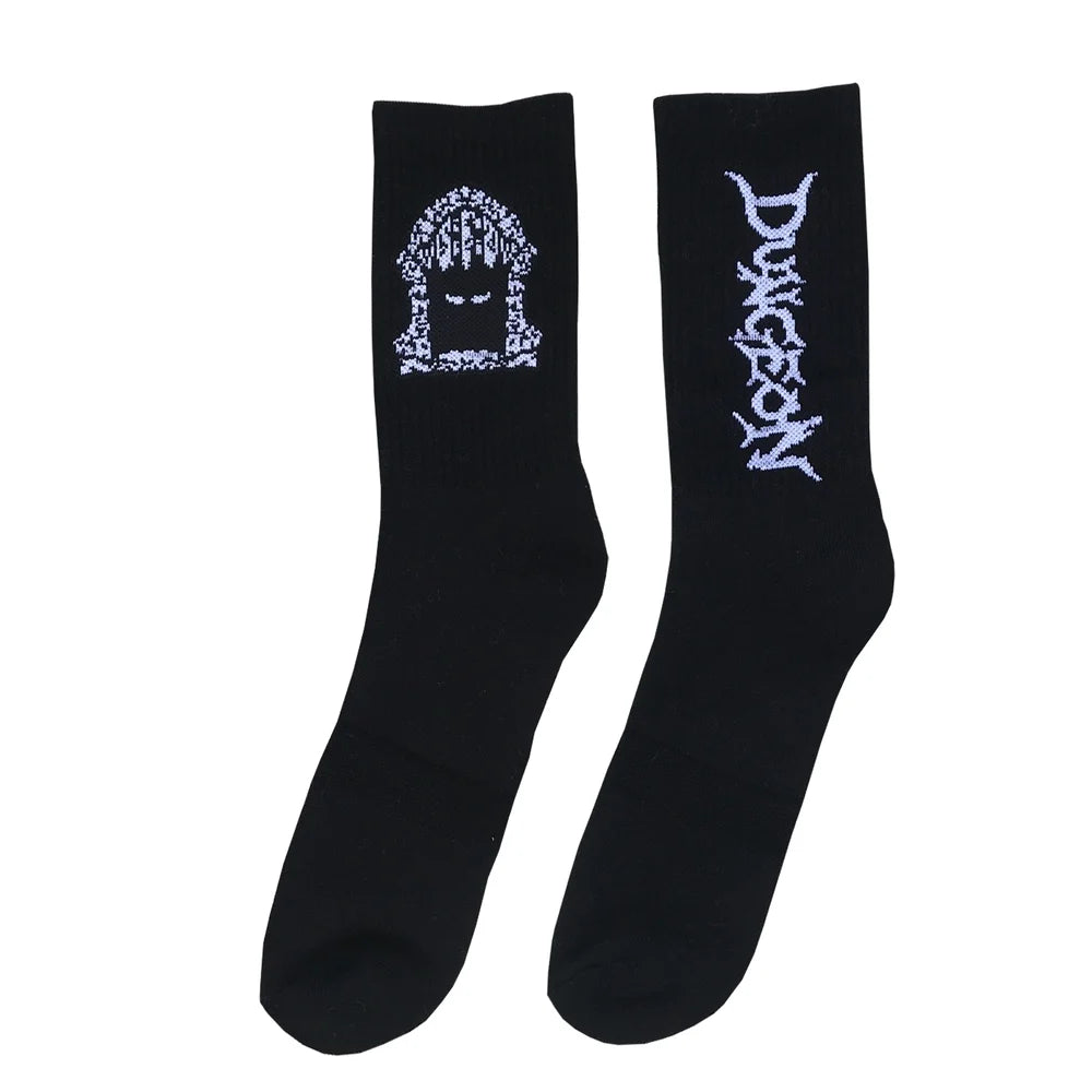 Dungeon Portcullis Logo Socks - Black
