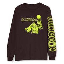 Dungeon Tower Long Sleeve T-Shirt - Chocolate / Neon Yellow