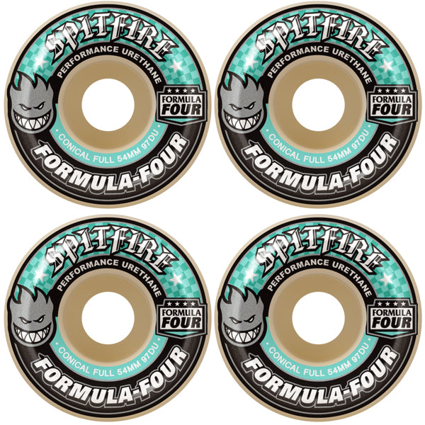 Spitfire Formula Four 97 Conical Full Skateboard Wheels (Natural) - 56mm