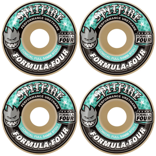 Spitfire Formula Four 97 Conical Full Skateboard Wheels (Natural) - 56mm