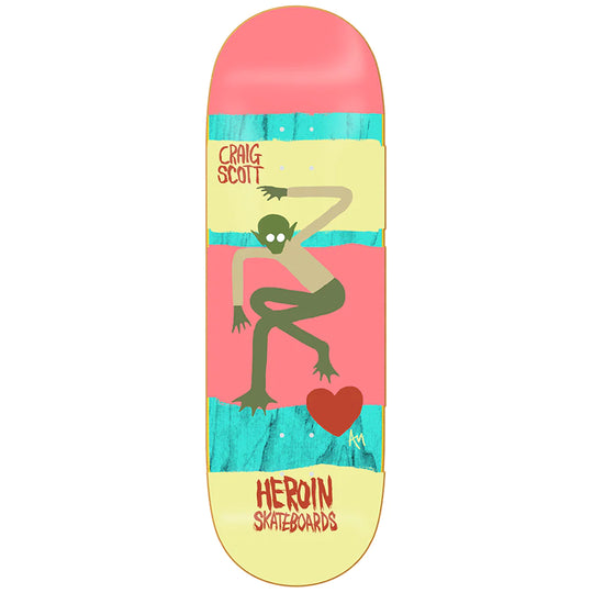 Heroin Skateboards Craig Questions Papillon Skateboard Deck - 10.0