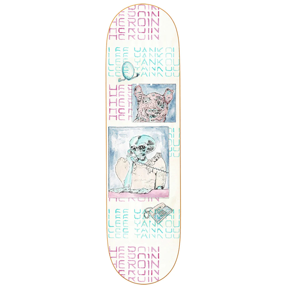 Heroin Skateboards Lee Yankou Die Tonight Skateboard Deck - 8.25