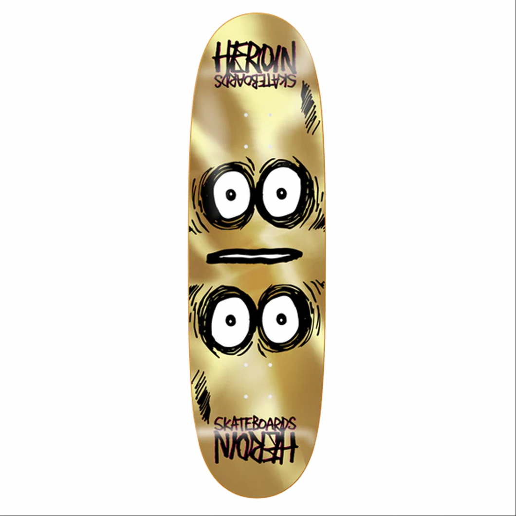 Heroin Skateboards Symmetrical Egg Gold Skateboard Deck - 9.0