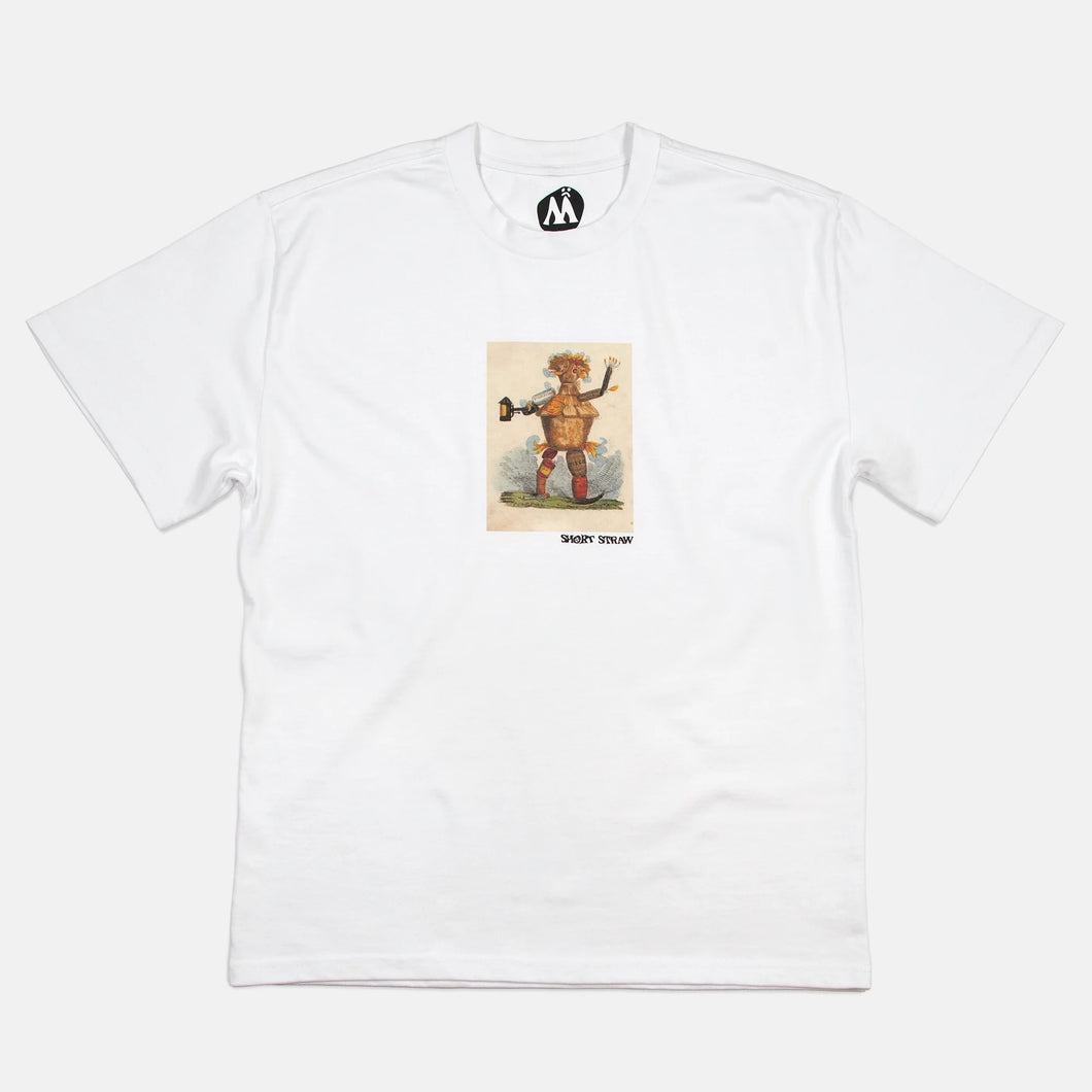 Short Straw Swing Heavy T-Shirt - White