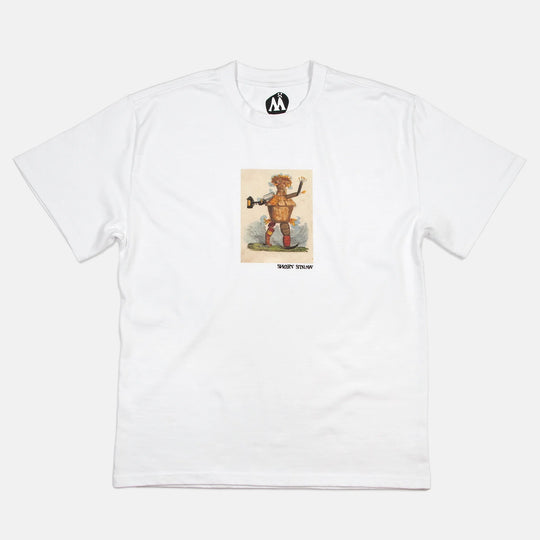 Short Straw Swing Heavy T-Shirt - White