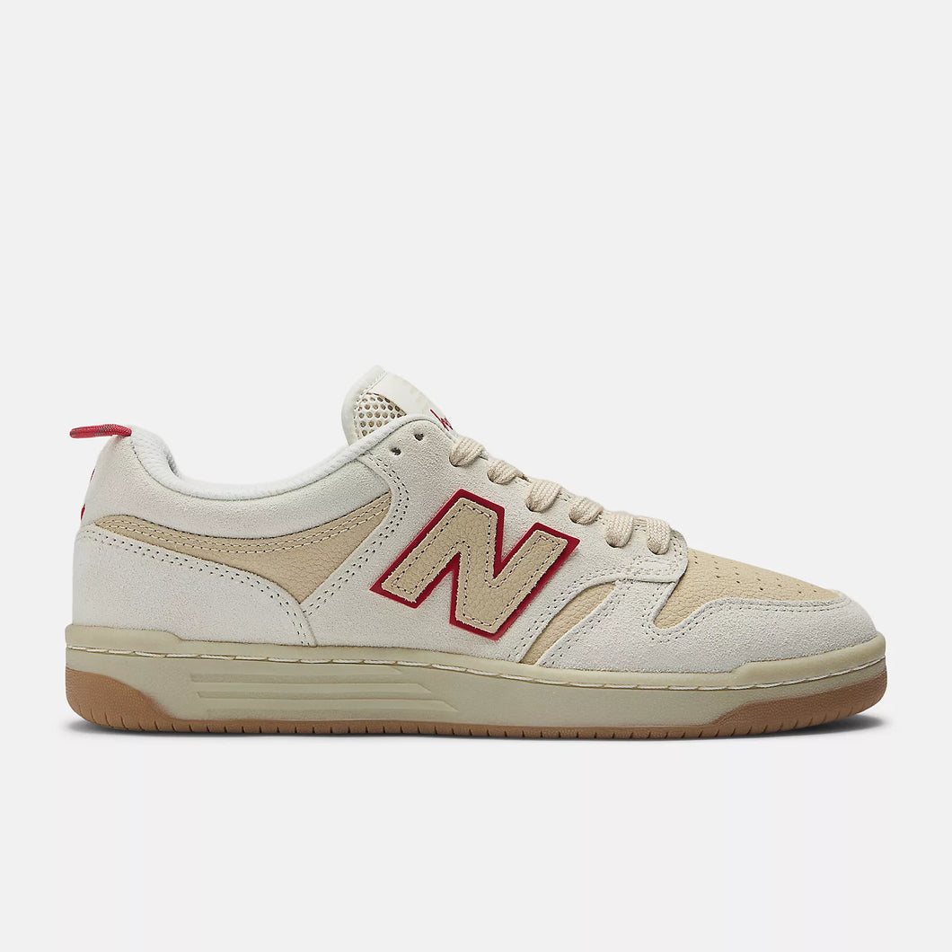 New Balance Numeric 480 Chocolate Skateboard Shoes Sea Salt With Red Slugger Skate Store