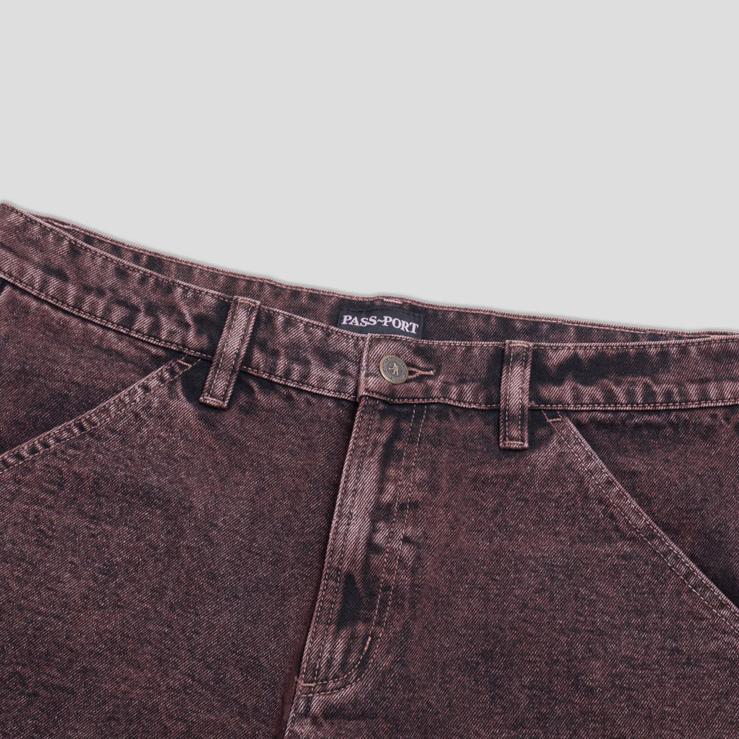 Pass~Port Workers Club Denim Shorts - Over Dye Wine – Slugger