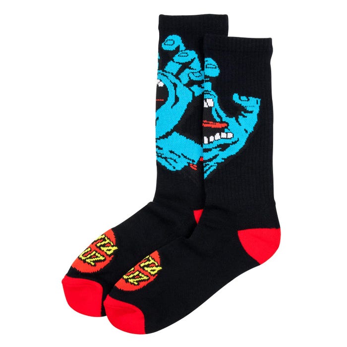 Santa Cruz Screaming Hand Socks - Black – Slugger Skate Store