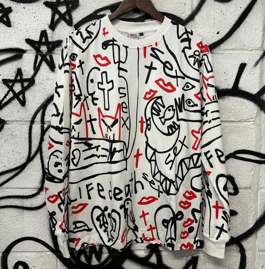 Sex Skateboards Luigis Long Sleeve Tee - White