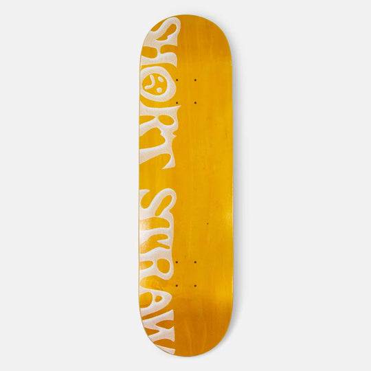 Short Straw Fadeaway Logo Yellow Skateboard Deck - 8.375