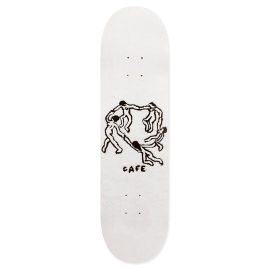 Skateboard Cafe Dance Circle By April Rugs Skateboard Deck 8.38 - White