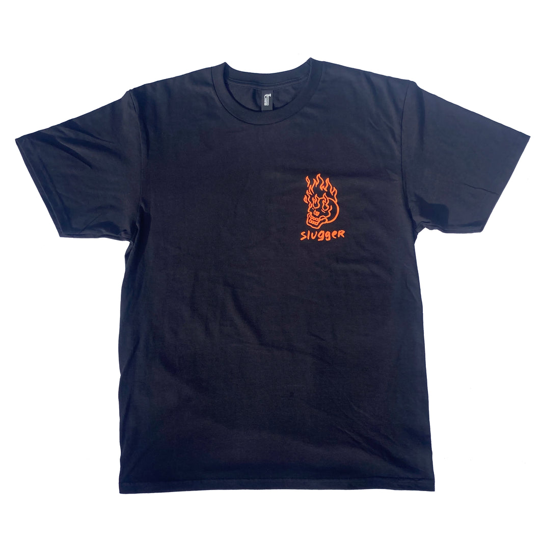 Slugger Flaming Skull Tee - Black