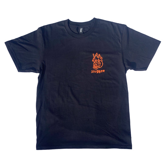 Slugger Flaming Skull Tee - Black