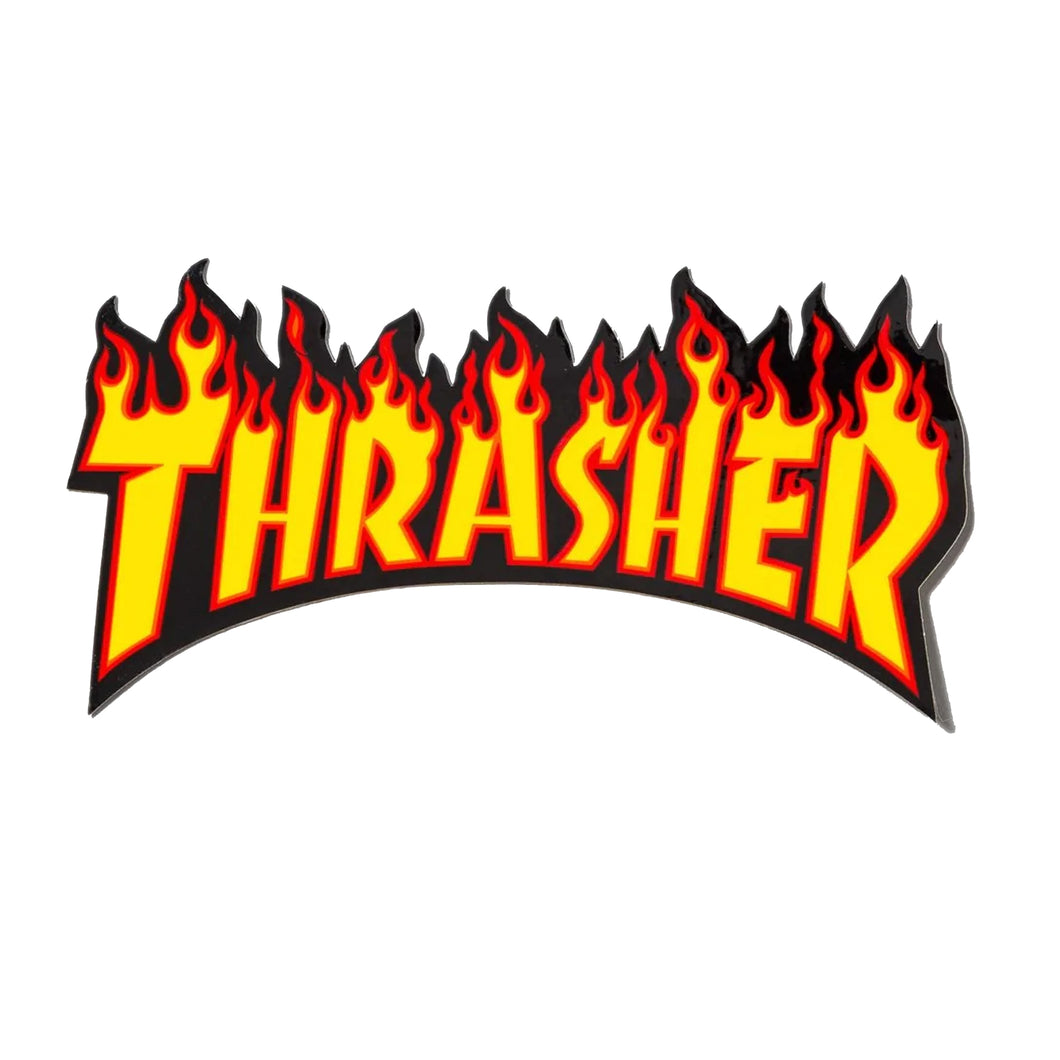 Thrasher Magazine - Large Flame Logo Sticker - Yellow