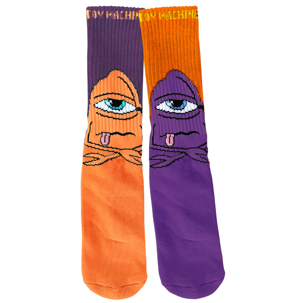 Toy Machine Bored Sect Socks - Purple / Orange