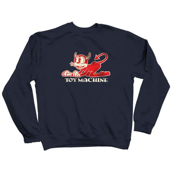 Toy Machine Toons Devil Cat Crewneck Sweatshirt - Navy